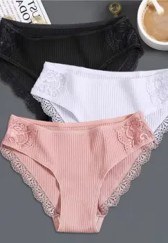 Set 3 perechi de chiloti pentru dama, CH049, Multicolor imagine