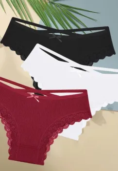 Set 3 perechi de chiloti pentru dama, CH094, Multicolor imagine