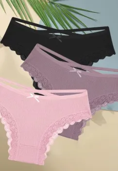 Set 3 perechi de chiloti pentru dama, CH100, Multicolor imagine