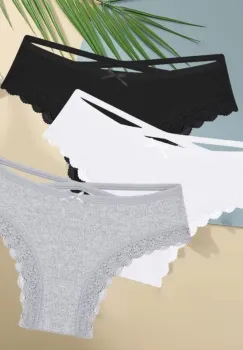 Set 3 perechi de chiloti pentru dama, CH102, Multicolor imagine