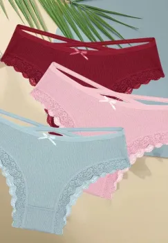 Set 3 perechi de chiloti pentru dama, CH106, Multicolor imagine