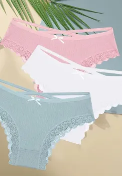 Set 3 perechi de chiloti pentru dama, CH108, Multicolor imagine