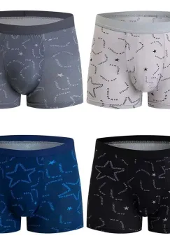Set 4 perechi de boxeri pentru barbati, CH017, Multicolor imagine