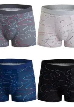 Set 4 perechi de boxeri pentru barbati, CH018, Multicolor imagine