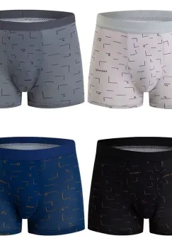 Set 4 perechi de boxeri pentru barbati, CH019, Multicolor imagine