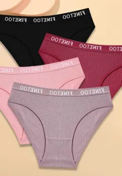 Set 4 perechi de chiloti pentru dama, CH084, Multicolor imagine