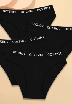 Set 4 perechi de chiloti pentru dama, CH092, Negru imagine