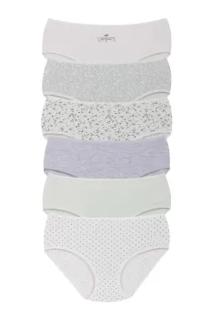 Set 6 perechi de chiloti din bumbac, pentru dama, 34000, Multicolor imagine