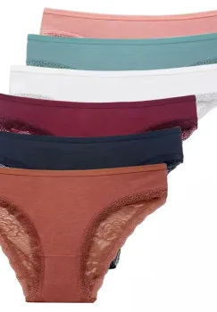 Set 6 perechi de chiloti pentru dama, CH065, Multicolor imagine