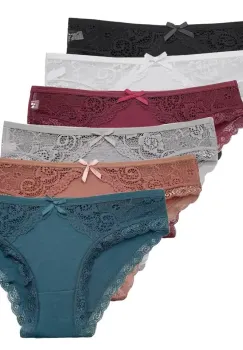 Set 6 perechi de chiloti pentru dama, CH067, Multicolor imagine