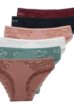 Set 6 perechi de chiloti pentru dama, CH068, Multicolor imagine