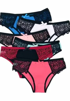 Set 6 perechi de chiloti pentru dama, CH070, Multicolor imagine