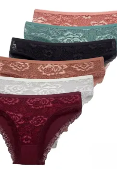 Set 6 perechi de chiloti pentru dama, CH071, Multicolor imagine