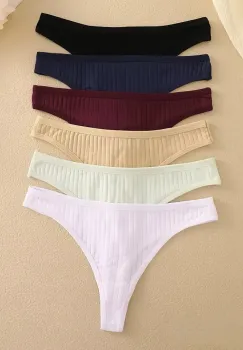 Set 6 perechi de chiloti pentru dama, CH078, Multicolor imagine