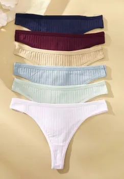 Set 6 perechi de chiloti pentru dama, CH079, Multicolor imagine