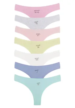 Set 7 perechi de chiloti din bumbac, pentru dama, 27000, Multicolor imagine