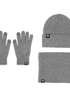 Set caciula, guler si manusi, SP045, Gri imagine