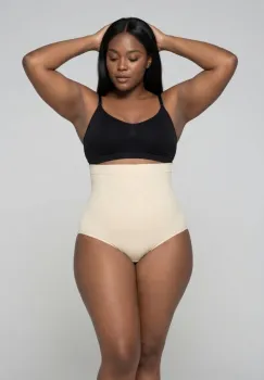 Slip Modelator Premium cu Talie Inalta pentru Abdomen si Talie, 53601, bej imagine