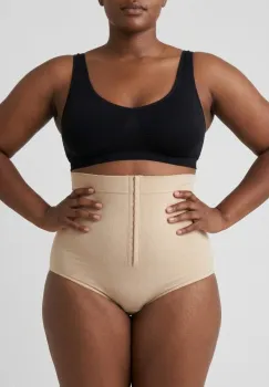 Slip modelator premium cu talie inalta si inchidere reglabila, 53604, bej imagine