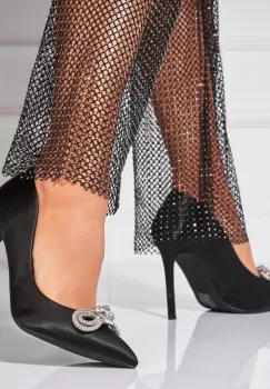 Pantofi dama stiletto Negri din Satin Nicky2 imagine