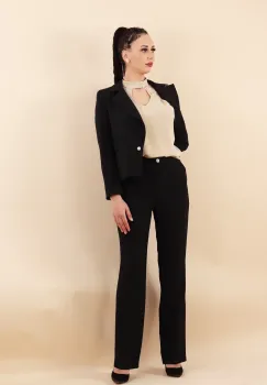Pantaloni dama evazati negri imagine
