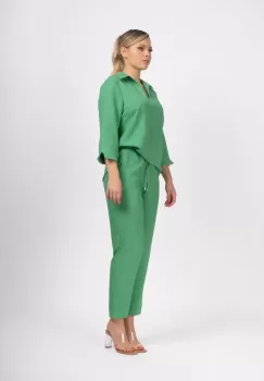 Pantaloni de culoare verde din vascoza imagine