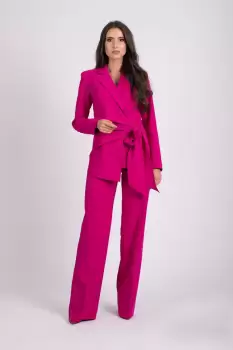 Pantaloni evazati de culoare fucsia imagine