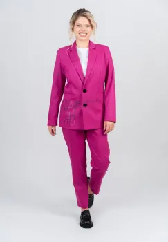 Pantaloni lungi drepti casual roz imagine