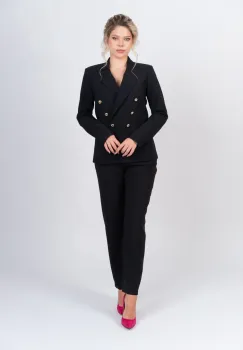 Pantaloni office/casual cu pense la talie si buzunare laterale imagine
