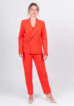 Pantaloni office/casual cu talie inalta si pense imagine