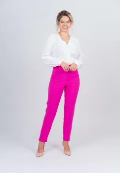 Pantaloni office cu dunga si nasturi decorativi imagine
