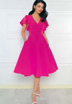 Rochie de zi cu buzunare laterale imagine