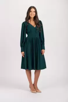 Rochie LaDonna eleganta in clos de culoare verde imagine