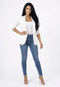 Sacou din vascoza de culoare alba imagine