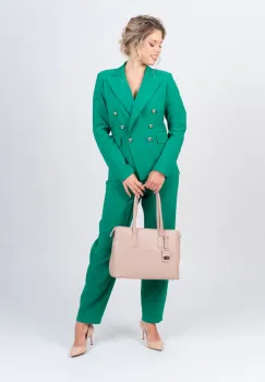 Sacou elegant verde accesoriza cu nasturi aurii si buzunare laterale imagine