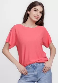 Bluza versatila cu maneca scurta, corai imagine