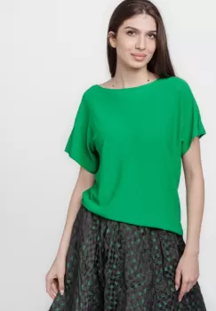 Bluza versatila cu maneca scurta, verde imagine
