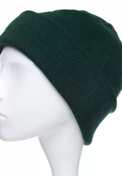 Caciula model clasic tricotat, dublata in interior, verde inchis imagine