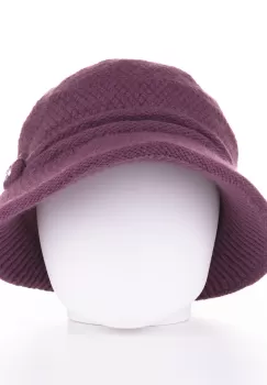 Caciula stil palarie mov cu bor si decoratiune laterala argintie, captusita in interior imagine