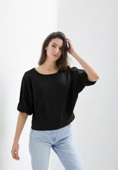 Camasa petrecuta si cu funda la spate din poplin de bumbac, negru imagine