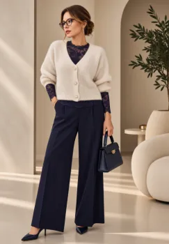 Cardigan dama cu lana si mohair, cu nasturi decorativi ,   pulover casual chic bej deschis imagine
