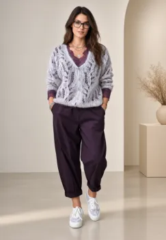 Cardigan dantelat cu mohair, cu model foarte fin  ,   pulover casual chic bej imagine
