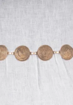 Curea flexibila cu cercuri metalice aurii de 4 cm cu lant metalic prelungitor imagine