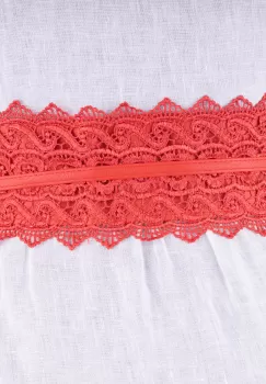 Curea lata de 10 cm petrecuta rosie cu aplicatie din broderie textila imagine