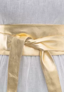 Curea lata petrecuta auriu lucios din piele naturala imagine