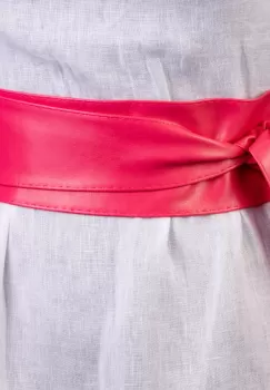 Curea lata petrecuta fucsia din piele naturala imagine