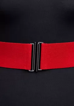 Curea lata rosie din material elastic - 6 cm imagine