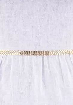 Curea metalica aurie cu zale in forma geometrica, flexibila imagine