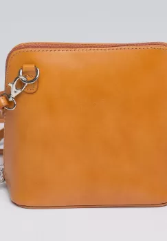 Geanta crossbody, camel, din piele naturala imagine