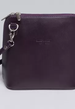Geanta crossbody, mov inchis, din piele naturala imagine